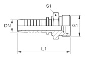 Схема фитинга DKOL - штуцер прямого исполнения (ле