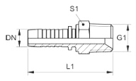 Схема прямого фитинга NPTF - штуцер с наружной рез