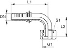 Схема углового фитинга BSP - 90 градусов