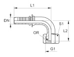 Схема углового фитинга DKOL - 90 градусов